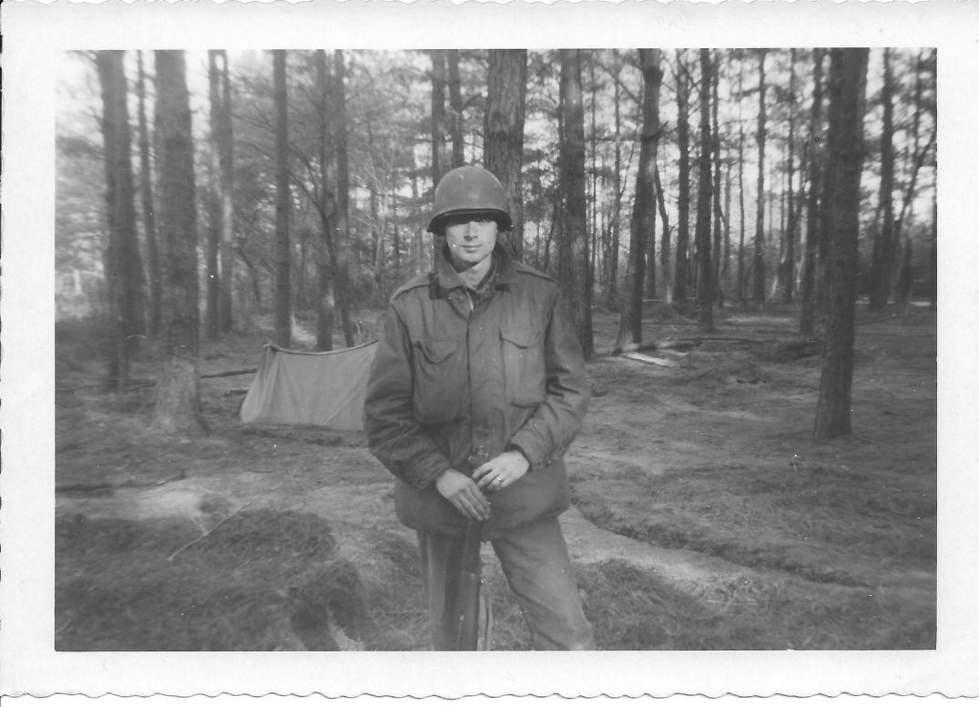 25 MASH Don Feeney, bivouac, coming off 24 hr guard duty, Ft Eustis, VA January 1953
